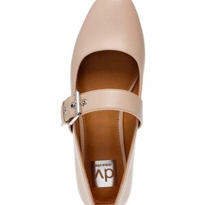 DV Dolce Vita Women's Mellie Buckle Strap Mary Jane Flats 7.5 Natural NIB